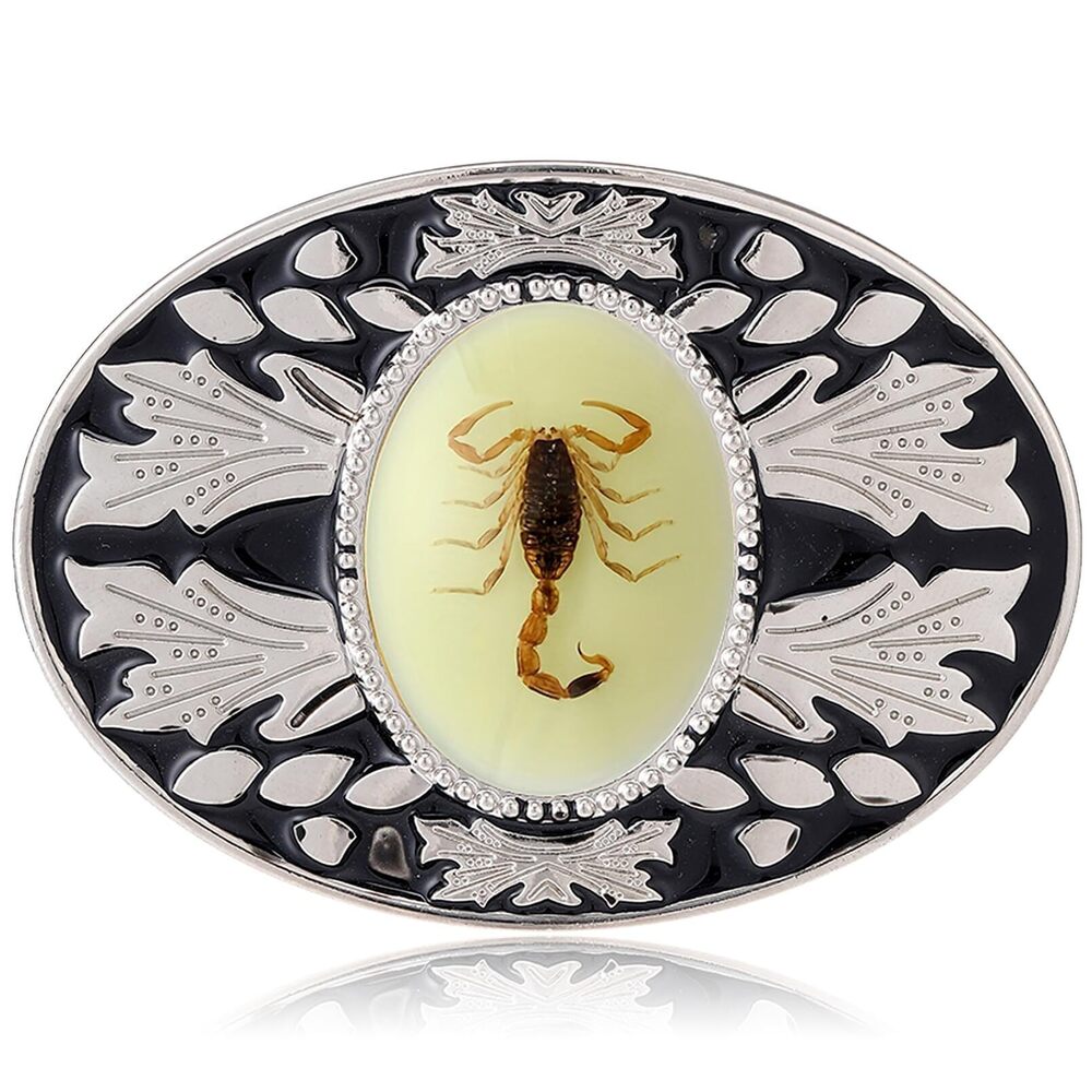 8394 Belt Buckle Luminous 3D Scorpion Western Belt Buckles American Oval